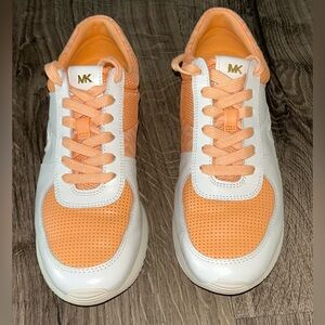 Michael Kors Tangerine and White Athletic Shoes